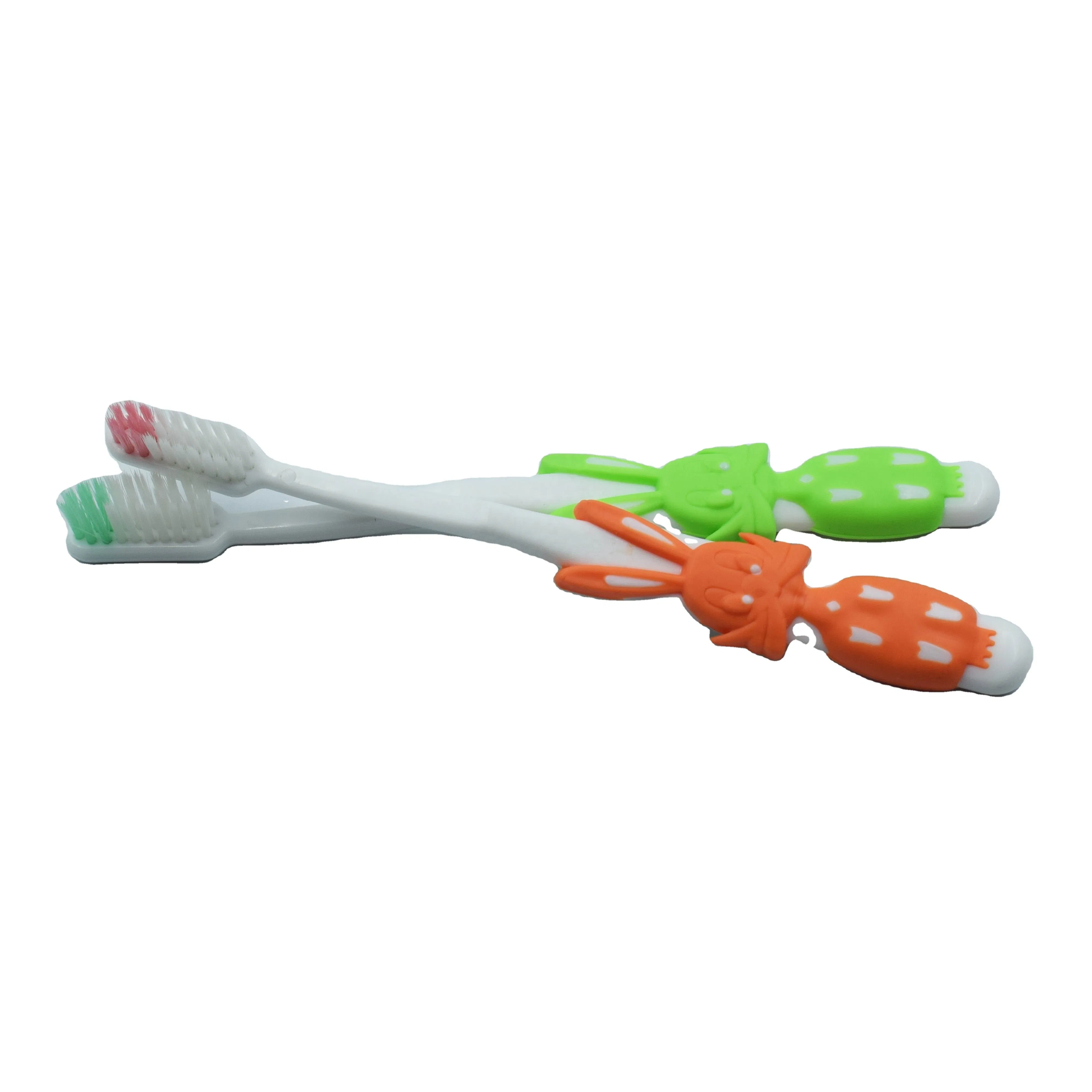 Wholesale Soft Bristles Kids Plastic Toothbrush with Cartoon Rabbit Handle for Home Use