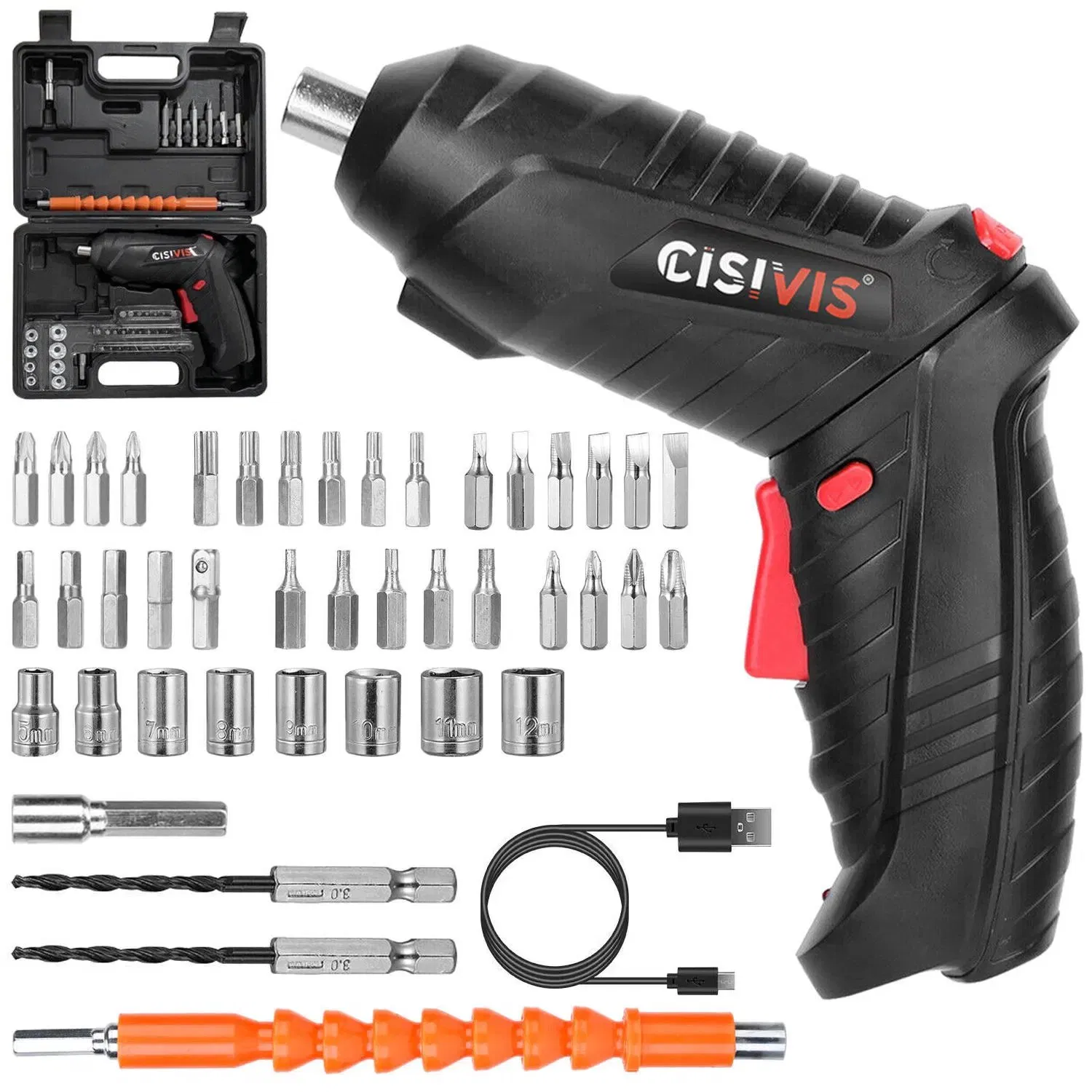 Cordless Drill Electric Screwdriver Set Rechargeable Drill