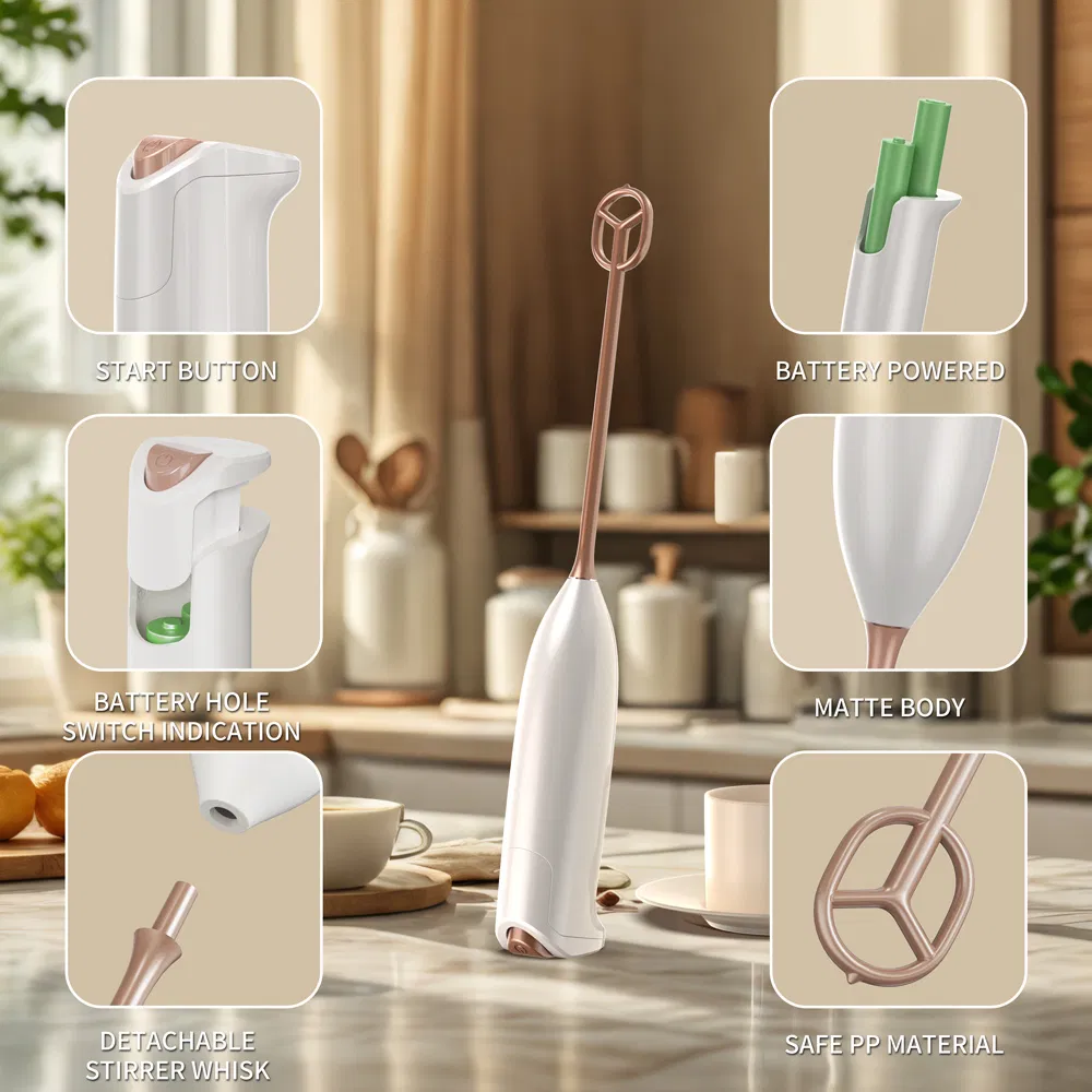 2025 Automatic Handheld Whisk Mini Drink Mixer Foam Maker Electric Milk Frother