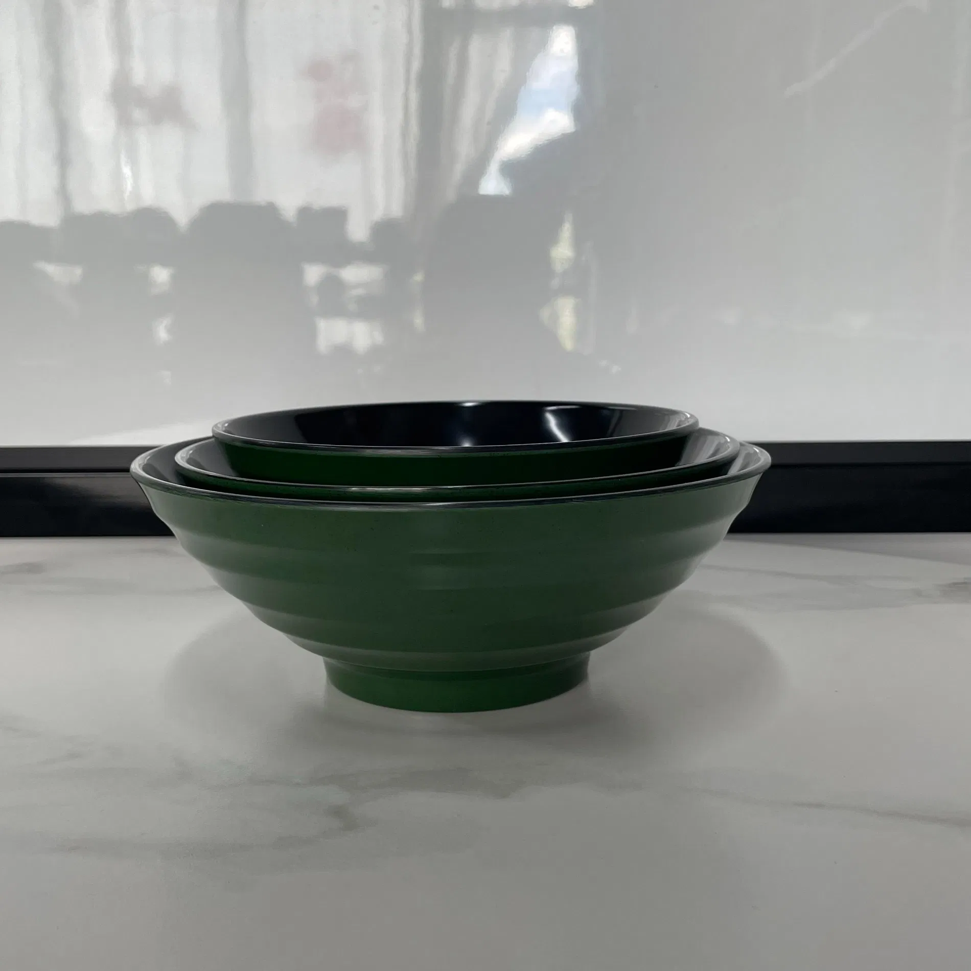 Dark Green Noodle Bowl, Melamine Bowl, Drop-Resistant Bowl