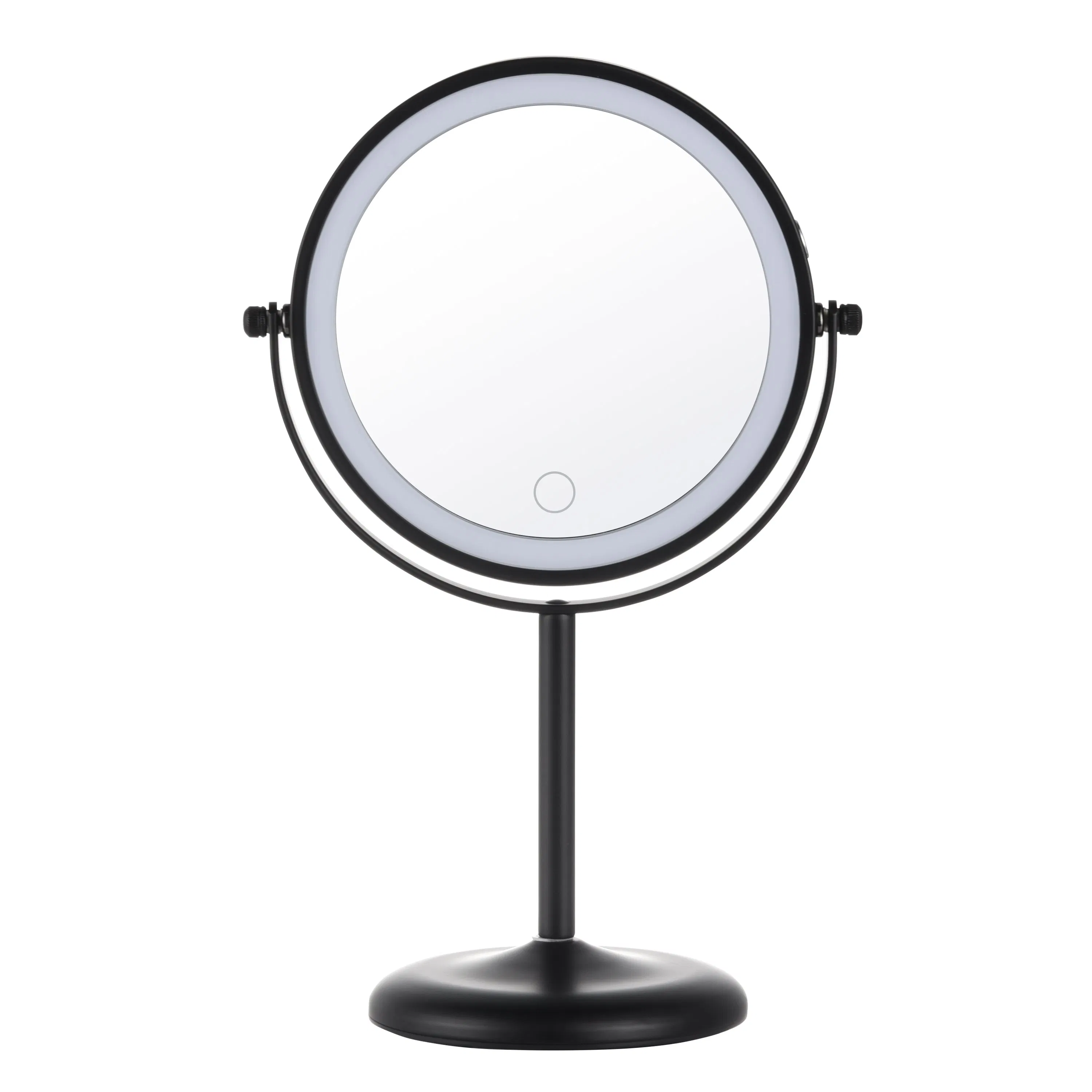 Rechargeable Li-ion Battery 3000-6500K Iron Round LED Dressing Touch Dimmer Makeup Mirror