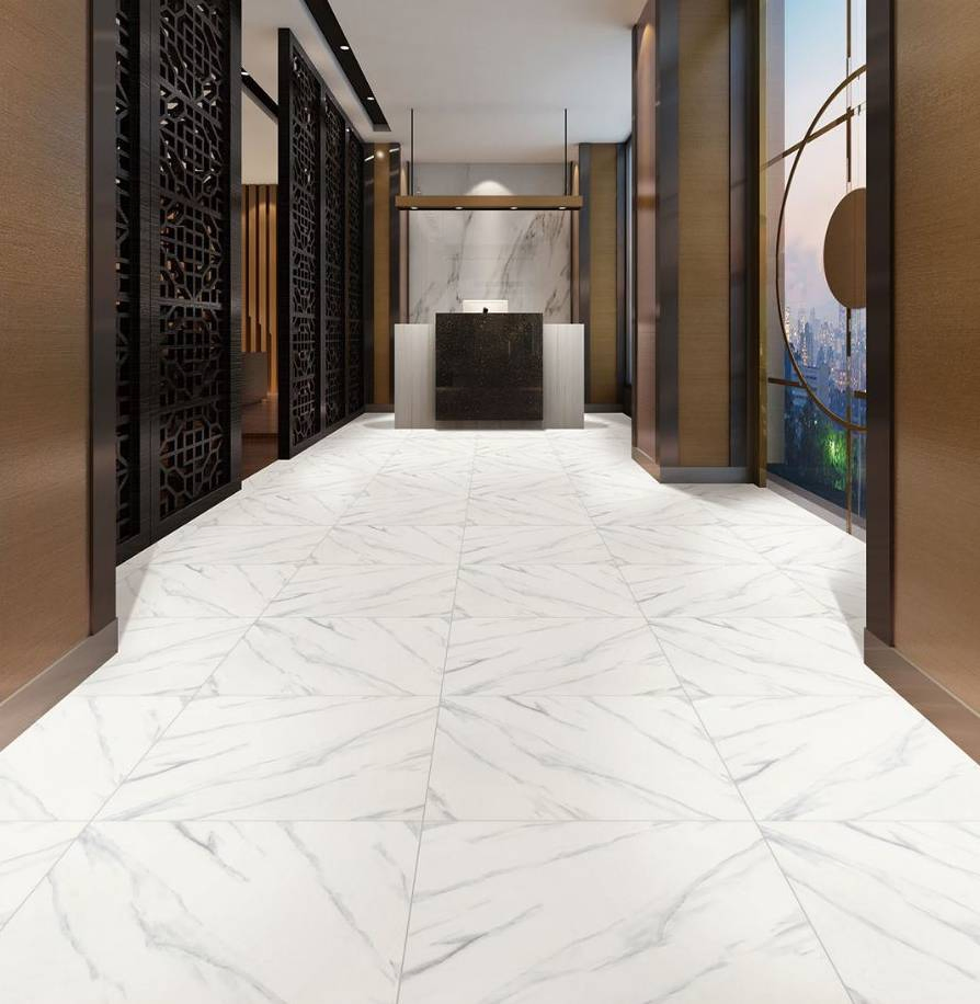 24"X24" Textured White Marble Flooring Ceramic Tile for Commercial
