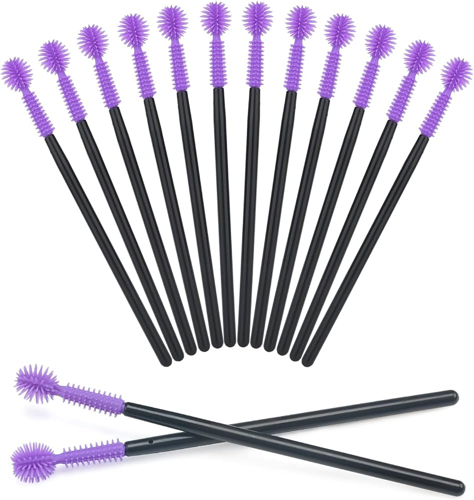 Mt Lashes Supplier Colorful Disposable Mascara Brush Silicone Head Wands Applicator Makeup Brush