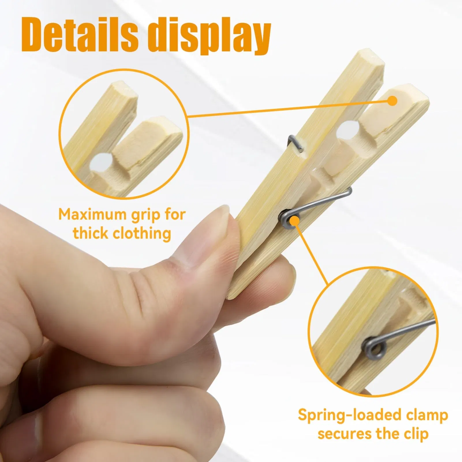 Bamboo Clip Natural Eco-Friendly Food-Safe Sealing for Snacks/Jars/Baking, Reusable Bulk Supply