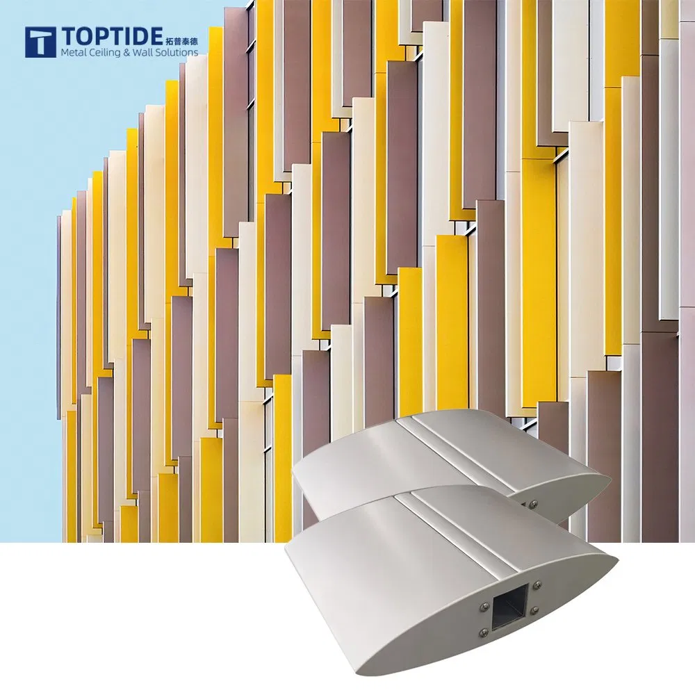 Waterproof Cladding Construction Decoration Horizontal Exterior Aluminum Blinds Louver