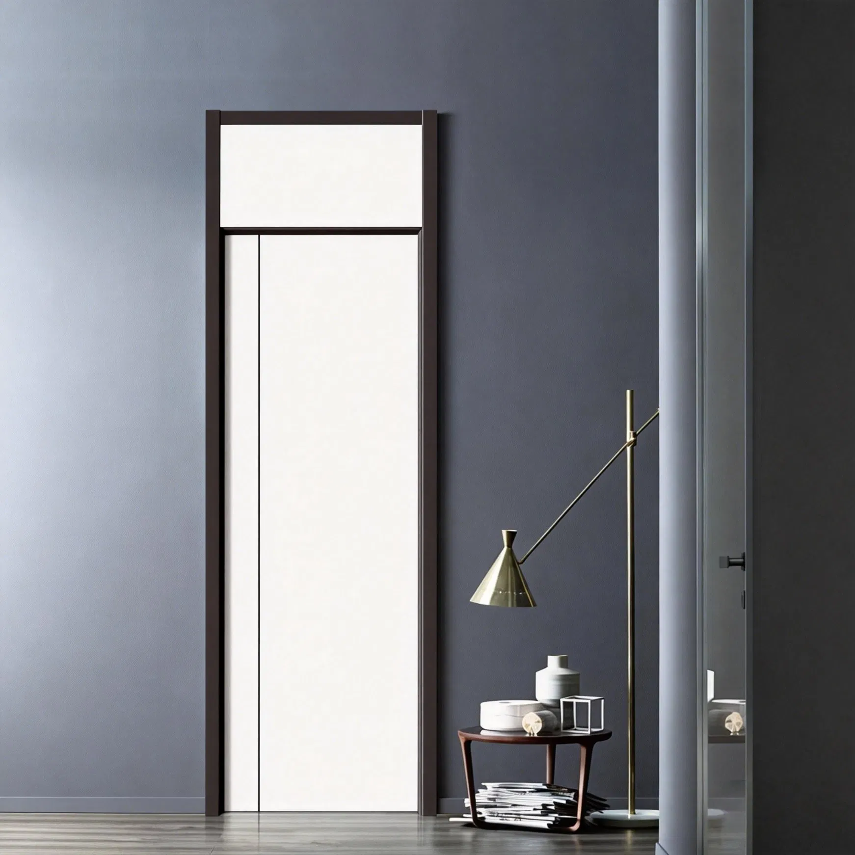 Decorative Wooden Wood Main PVC Double Leaf Door for Building Entrance