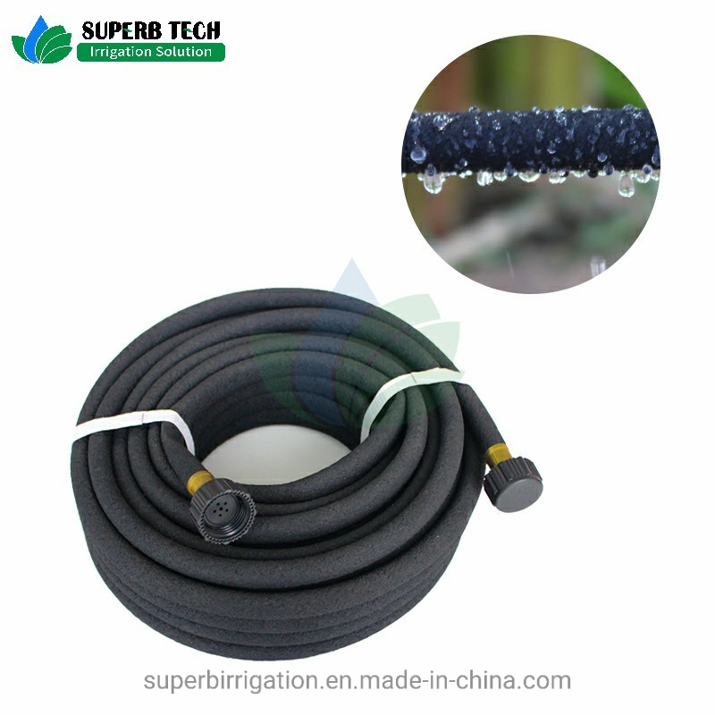 10/12/14/16/21mm 15/25/50m Long Porous Agricultural Garden Soaker Hose Irrigation Rubber Soaker Hose