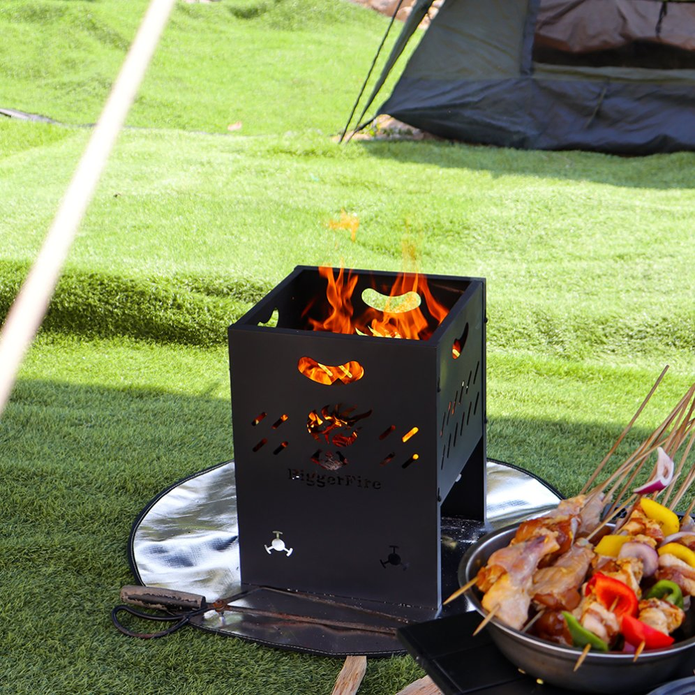 Modern High Temperature Garden Firepit Metal Square Wood Burning Outdoor Deep Fire Pits