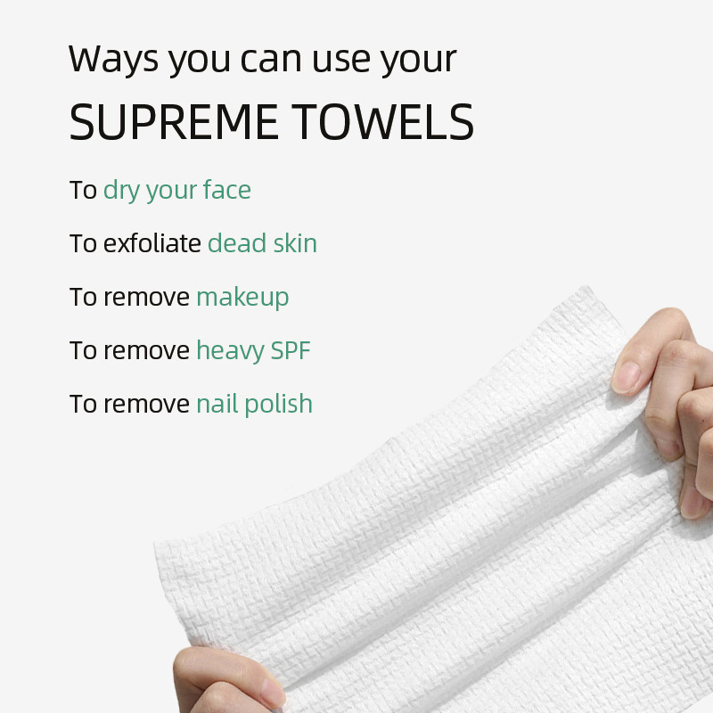 Wholesale 100% Biobased Cotton XL Face Towel Dry Wipes Facial Washcloth