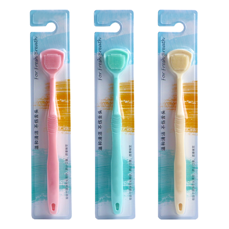 Wholesale Soft Silicone Tongue Scraper Tongue Cleaner Brush Oral Care Custom Logo