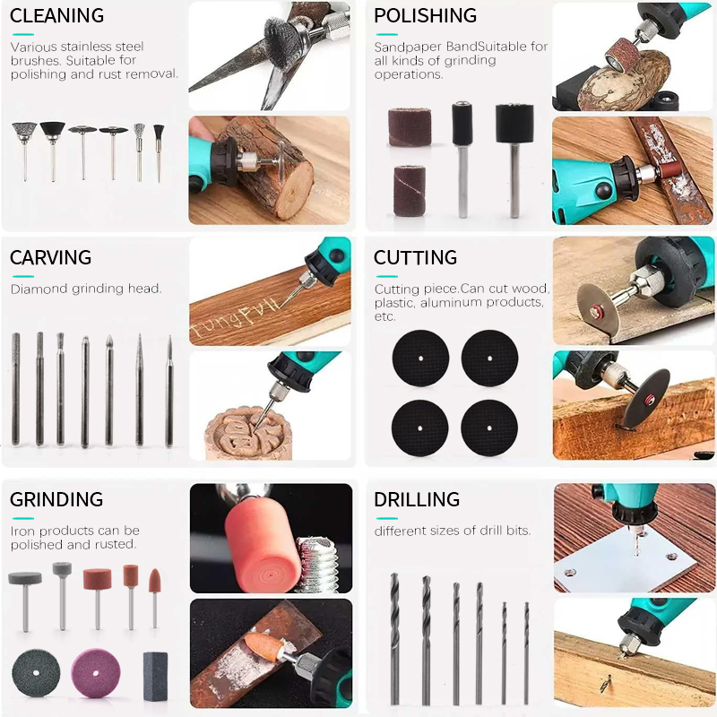 Mini Electric Drill Grinder Pen Handheld Drill Jade Jewelry & Wood Polishing Machine Rotary Tool