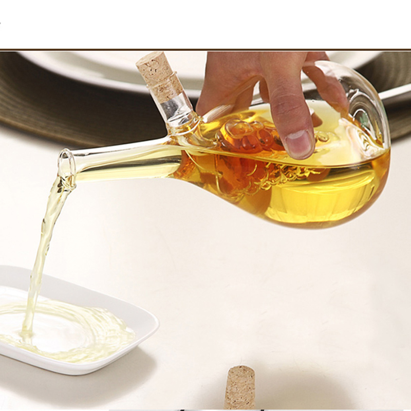 Handmade Heat Resistant 100ml 200ml 300ml Wooden Silicone Cap Oil Glass Bottle