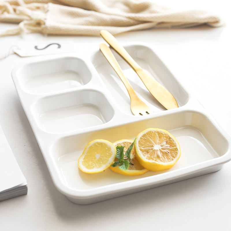 Adult Student Compartmentalized Dinner Breakfast One Person Food Ceramic Plates