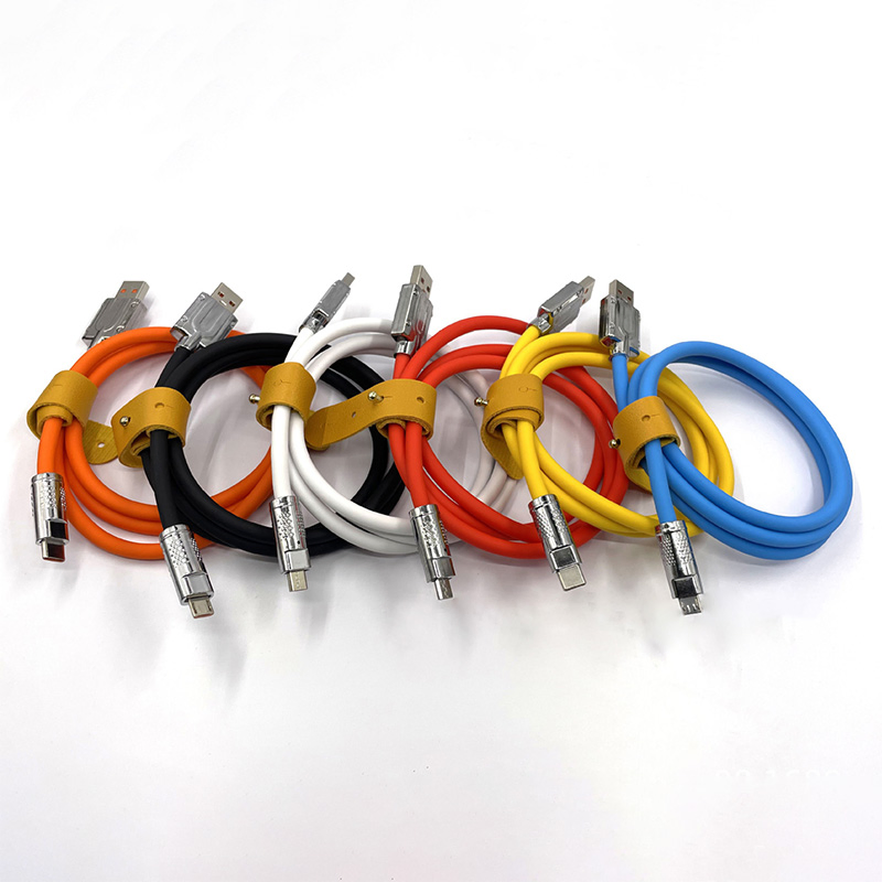 High Quality Cheap Price 120W Super Fast Charging Cable 6A Metal Zinc Alloy Silicone Cable Charger Data Cable