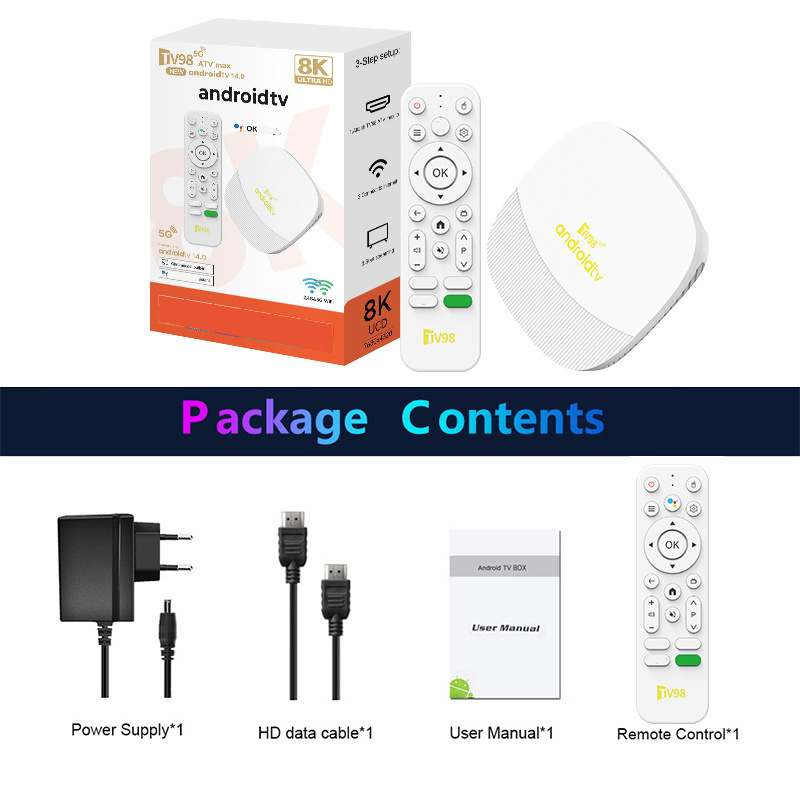 ATV Max+ Android TV Box с WiFi 2.4G/5G и Android 14