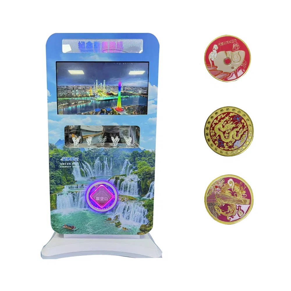 550 Coins Multiple Payment Methods 32-Inch Touchscreen Museum Souvenir Coin Vending Machine