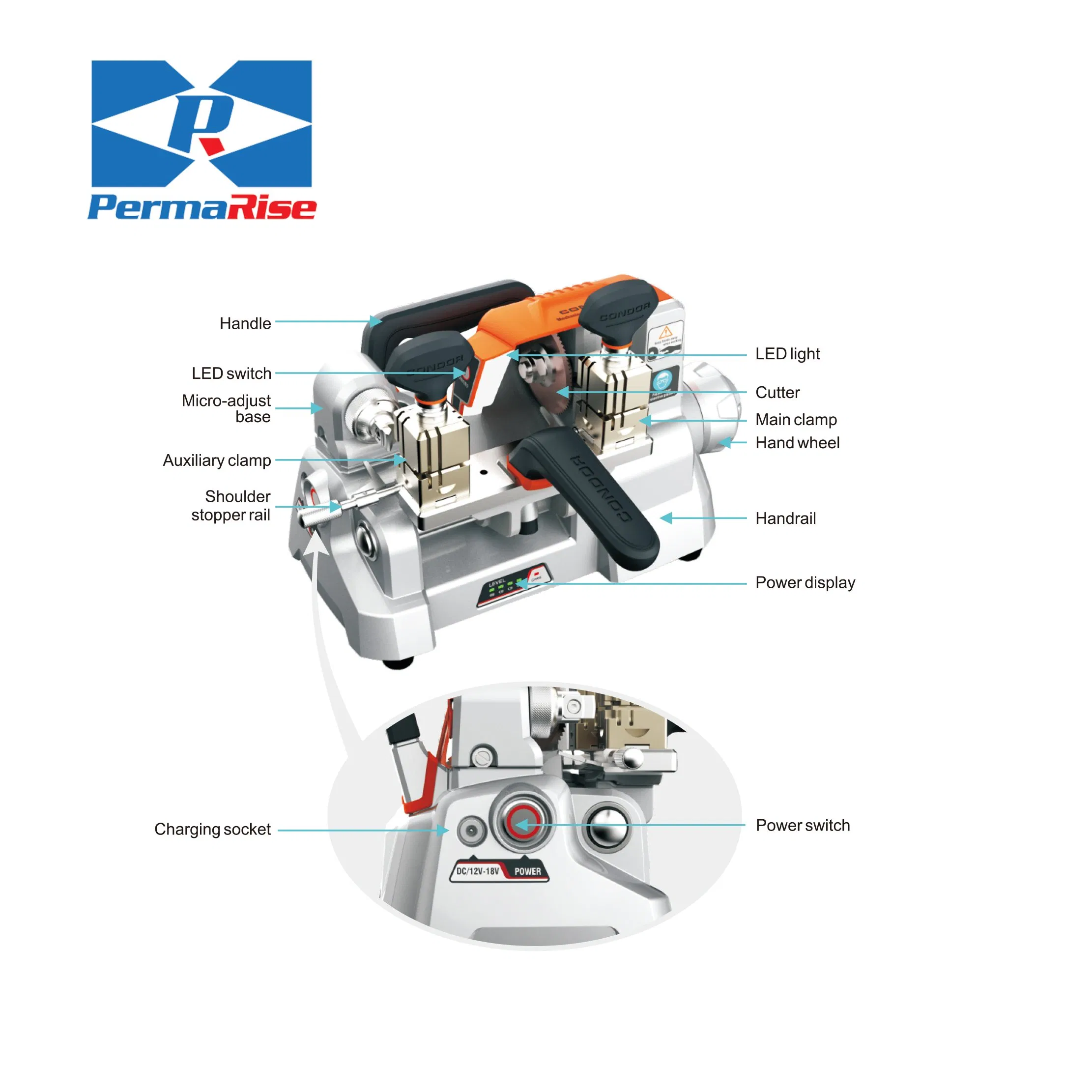 Xhorse Condor XP-009c XP0900CH Horizontal Key Cutting Machine Without Battery