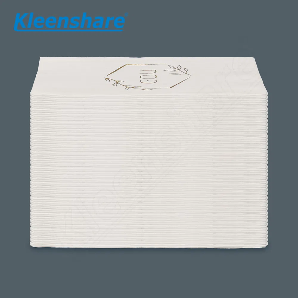 British Style 40*40cm Airlaid Paper Heavy Duty Linen Feel Dinner Napkin Disposable Flatware Pockets Printed Napkin