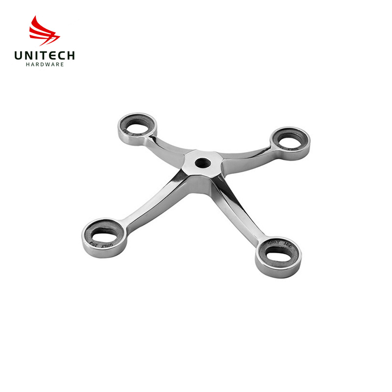 Satinless Steel 304 4 Claws Glass Spider Glass Wall Fitting Connector Hardware