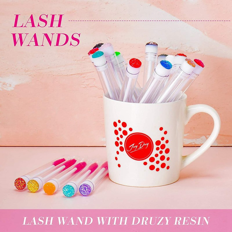 Wholesale Mascara Wands Tube Spoolie Cleaning Brush Disposable Eyelash Brush Cleaner Holder Lash Brushes for Eyelash Extension