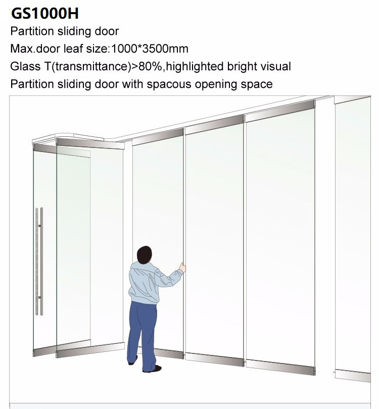 Frameless Glass Partition Office Glass Wall Bifold Folding Sliding Door