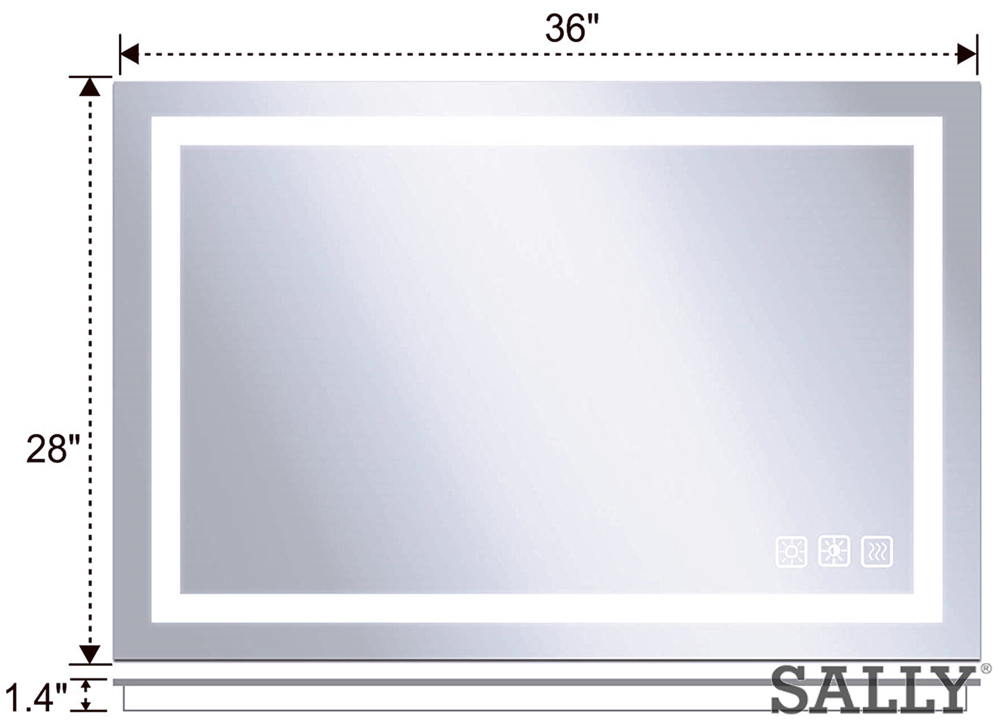 Elegant LED Makeup Mirror with Touch Sensor for Bathrooms