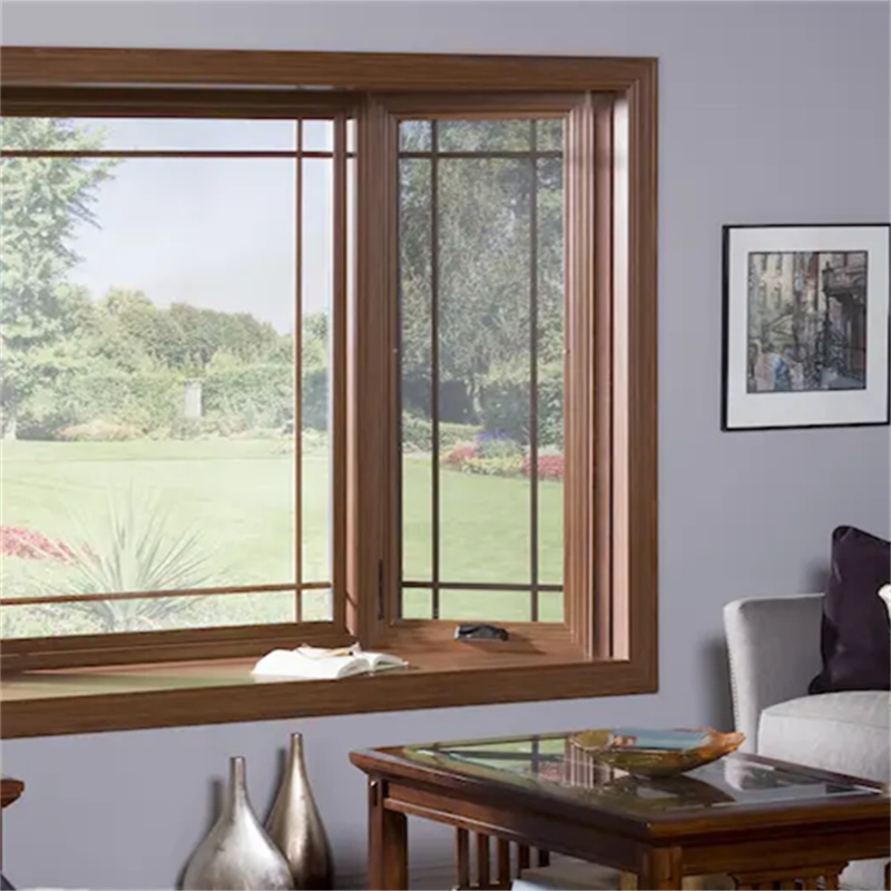 Top Quality Luxury Aluminum Cladding Oak Wood Windows