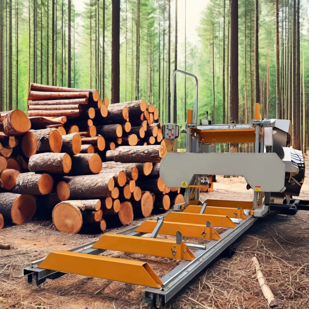 Станок ленточнопильный горизонтальный по дереву для бревен