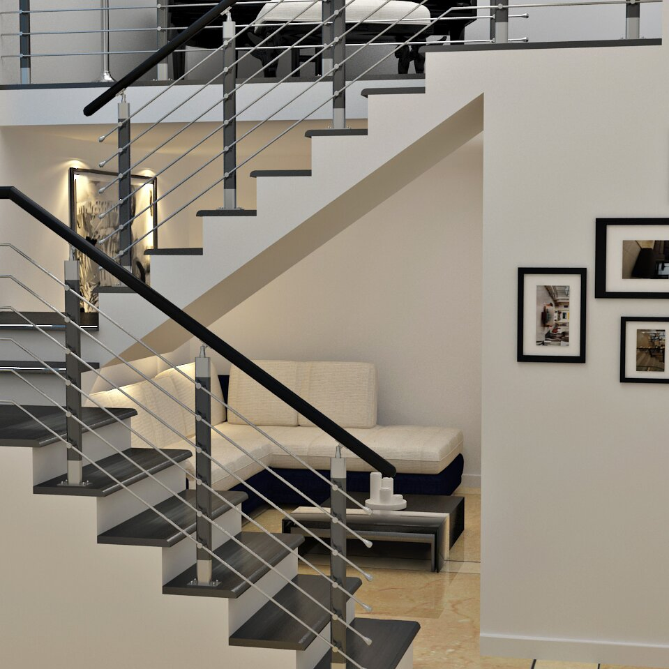 Custom 304/316 Brushed Stainless Steel Fence for Household Iron Carbon Handrail (DMS-B2260)