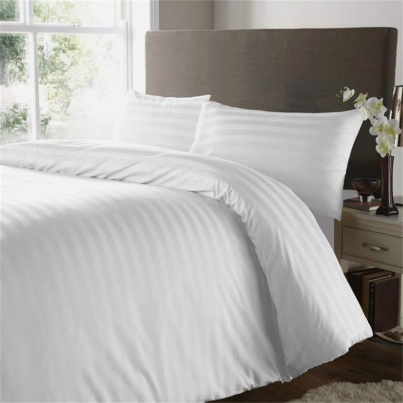 Stripe 300 Thread Count 100% Duvet Cover Bedding Set Hotel