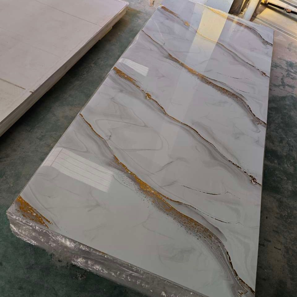 Paneles De Pared De PVC Piedra PU Policarbonato PVC Marble Sheet Wall Panel