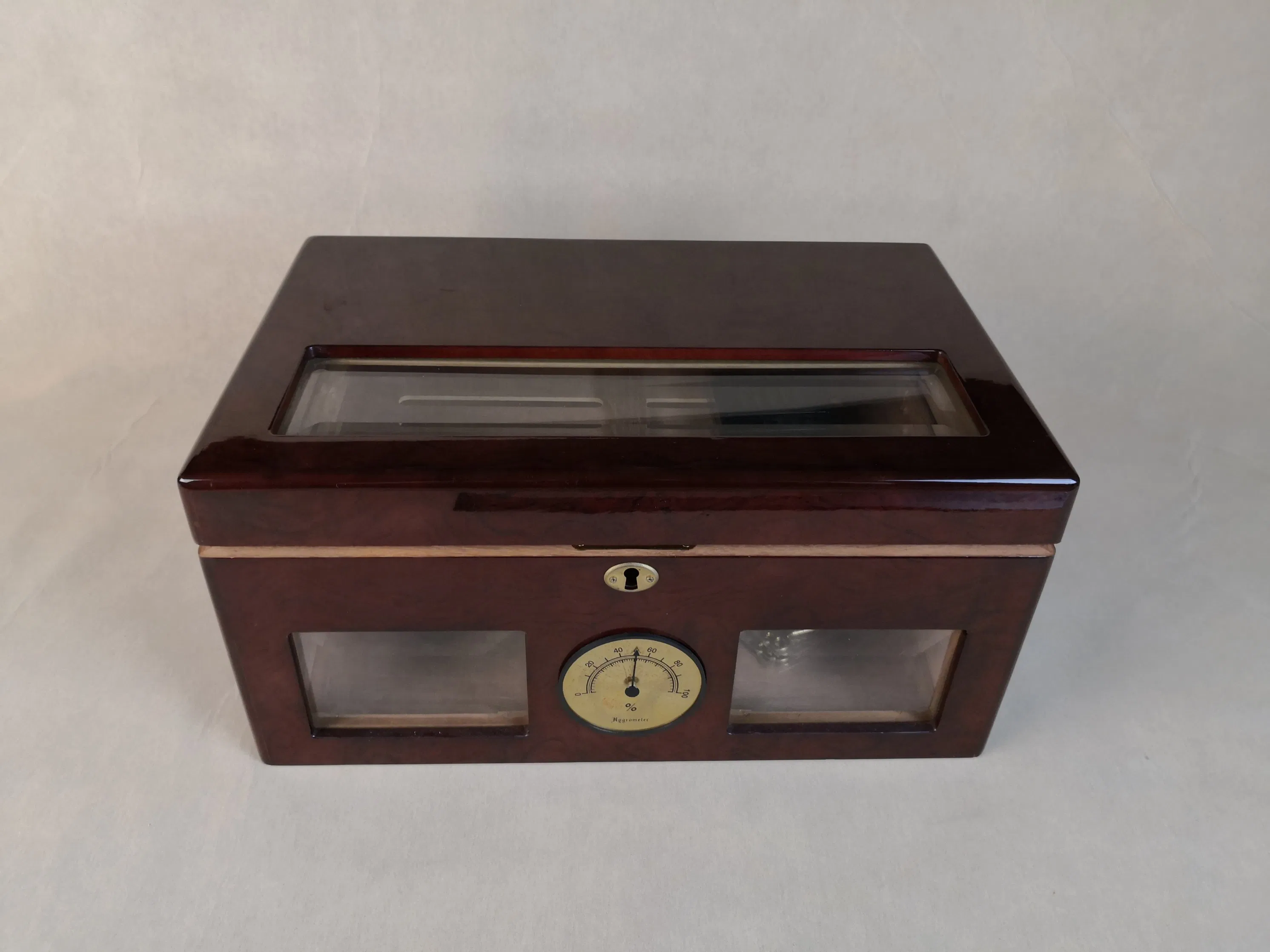 Cherrywood & Burl Wood Cigar Box (P9) /Woodeb Box