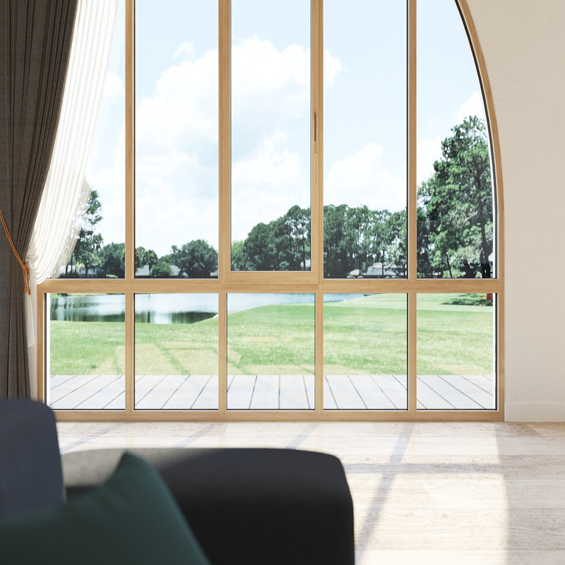 Customized Durable Soundproofed Aluminum Wood Casement Window with CSA Certificate
