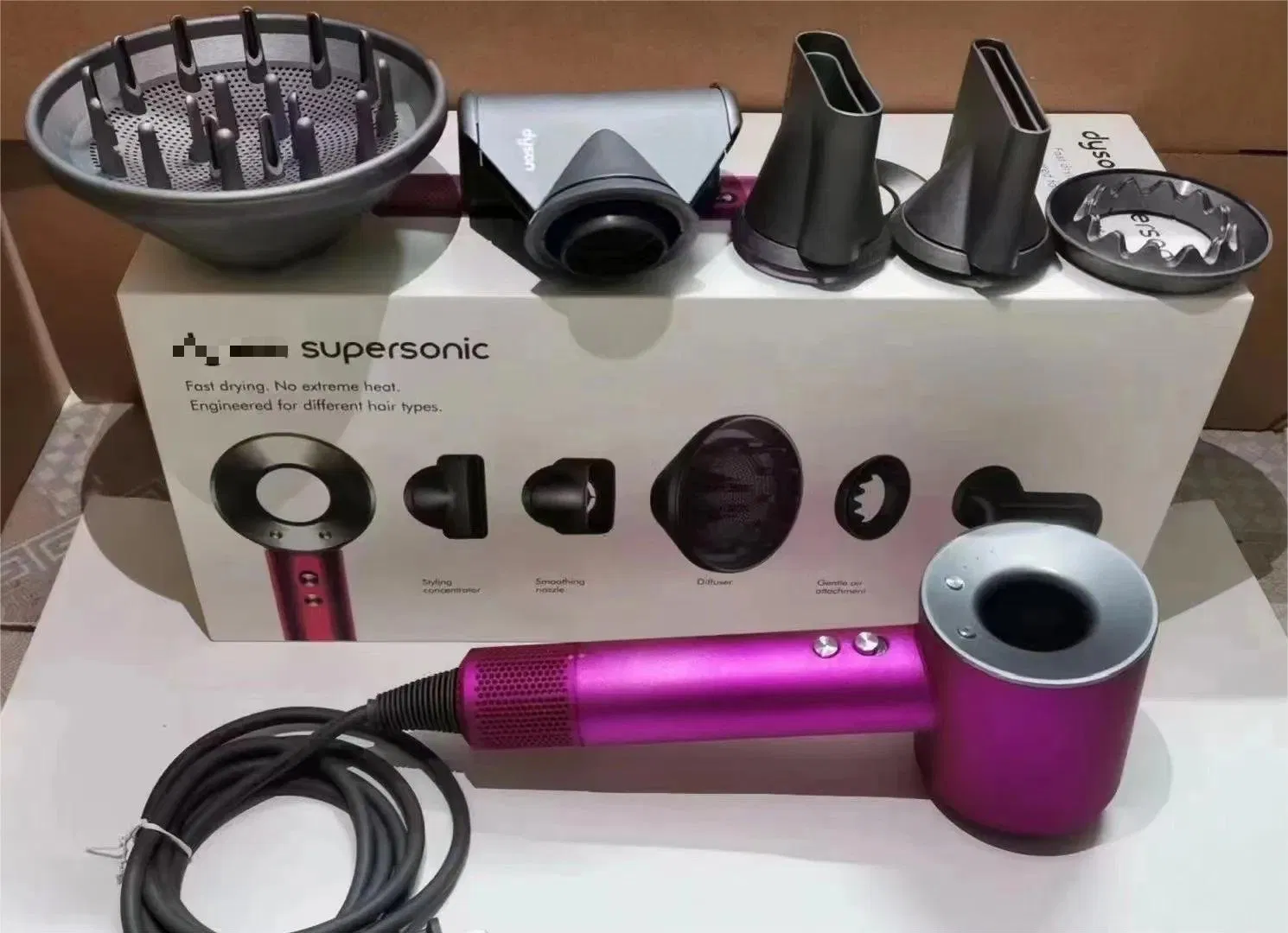 Powerful Fast Drying Hair Dryer Low Noise Portable High Speed Ionic Blow Dryer for Travel and Household