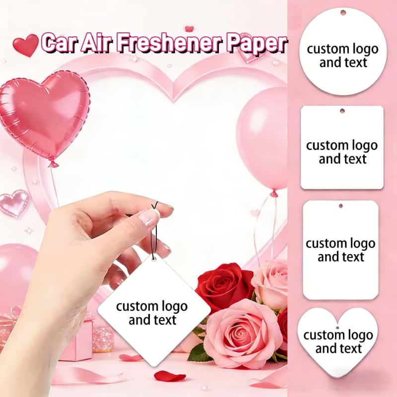 Valentine's Day Theme Customized Fragrances Paper Car Air Freshener Double-Sided Hanging Decor