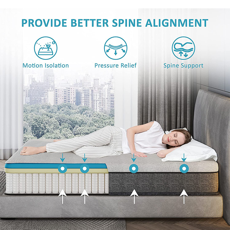 Modern Wholesale Home Hotel Furniture Pocket Spring Bed Mattress in Box Colchones Hybrid Gel Memory Foam Queen King Latex Foam Mattress