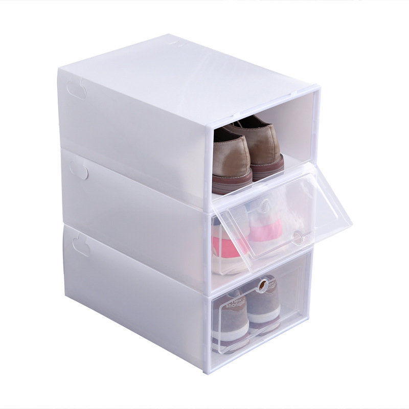 Shoe Storage Box Clear Plastic Rack Transparent Container Drawer Cabinet