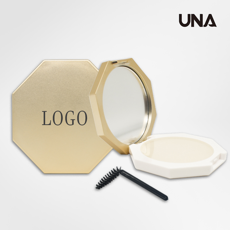 Small MOQ No Logo Private Label Octagon Eye Brow Eyebrow Styling Soap with Mirror and Brush