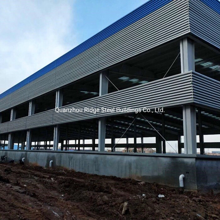 Double Span Ready-Made Design Seismic Brace Prefabricated Steel Structure Workshop