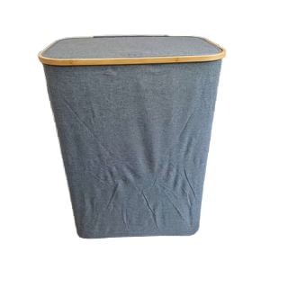 Laundry Basket with Three Inner Pockets and Bottom Feet for Clothes Storage