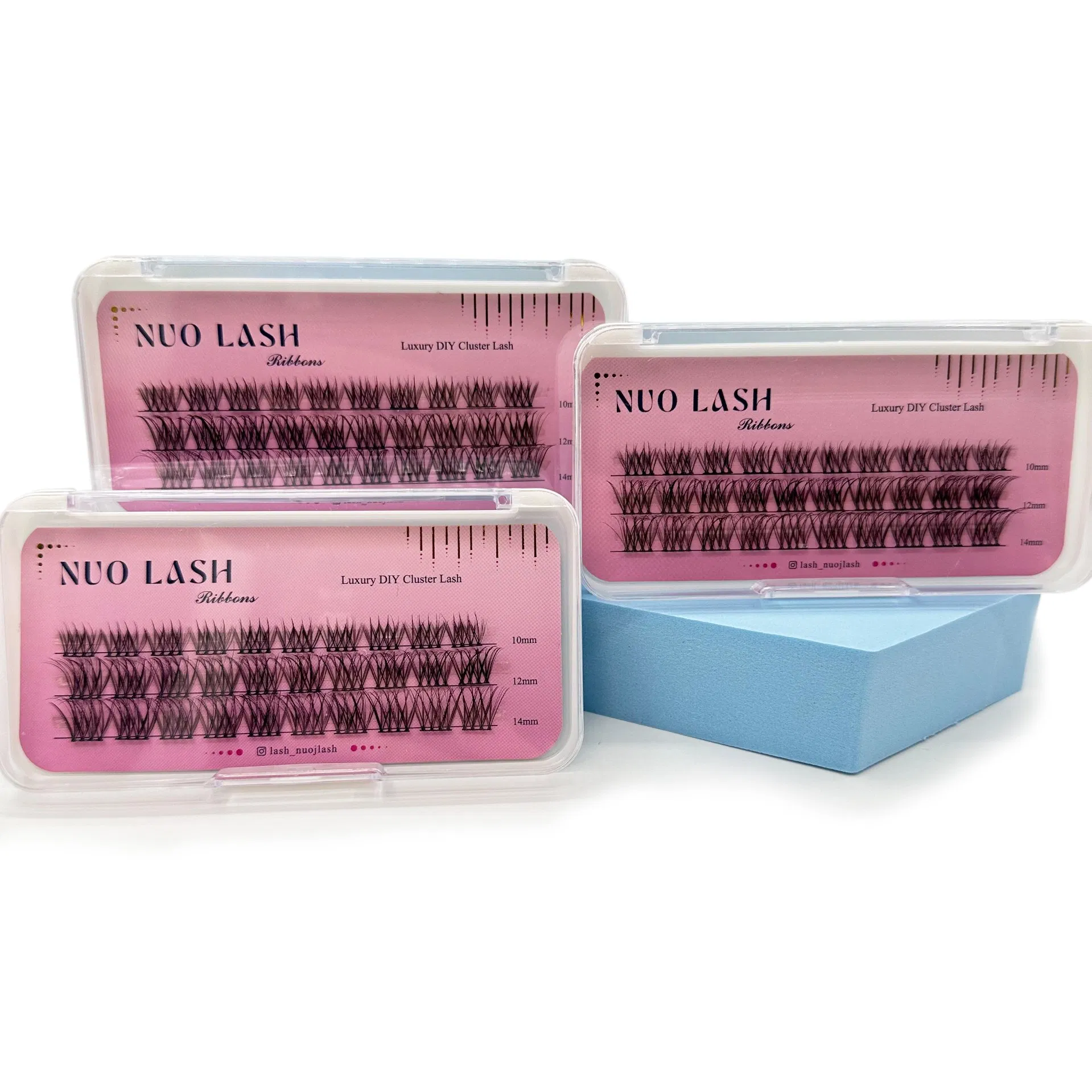 2024 Hot Selling Style DIY at Home Glue-Based Eyelash Extension 3D Faux Mink Pre Cut Segments Ribbons Cluster Lashes