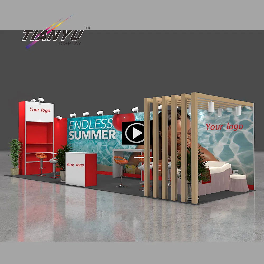 Effortless Setup Wooden Tradeshow Display for Beauty Brands