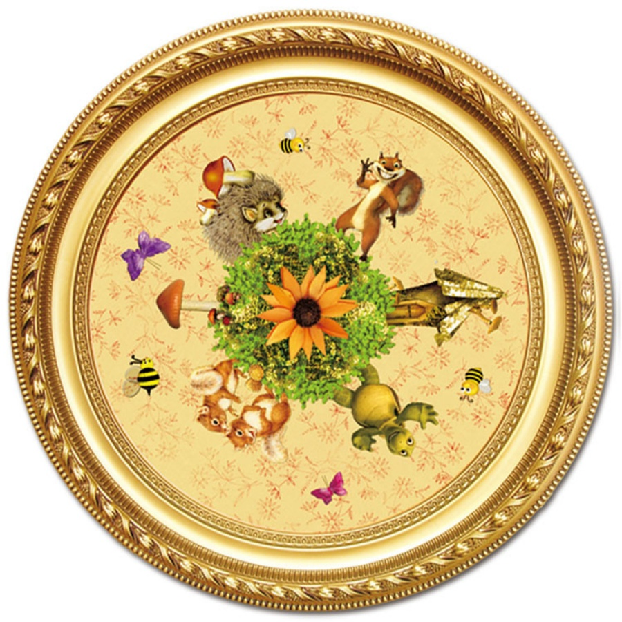 Banruo Brown Squirrel Cartoon Ceiling Medallion for Bedroom