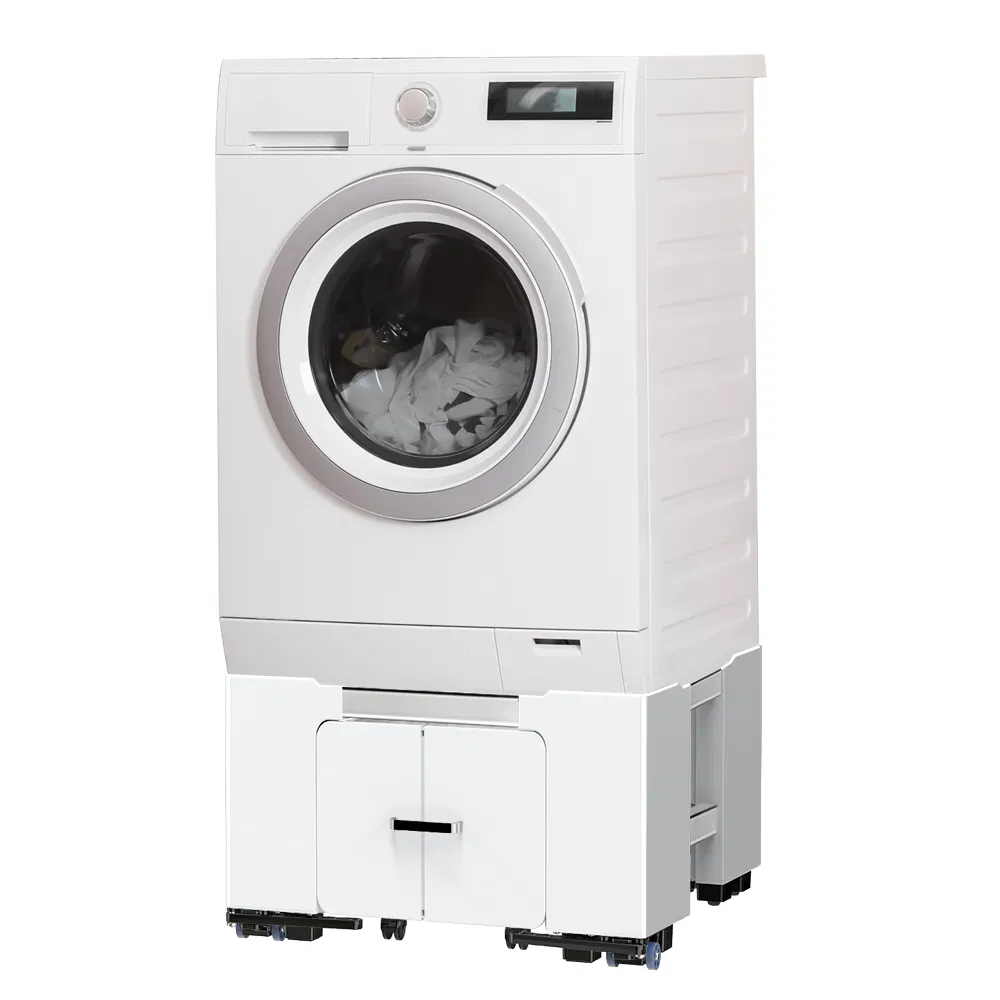 Organized Washing Machine Base with Storage Drawer for Laundry Supplies