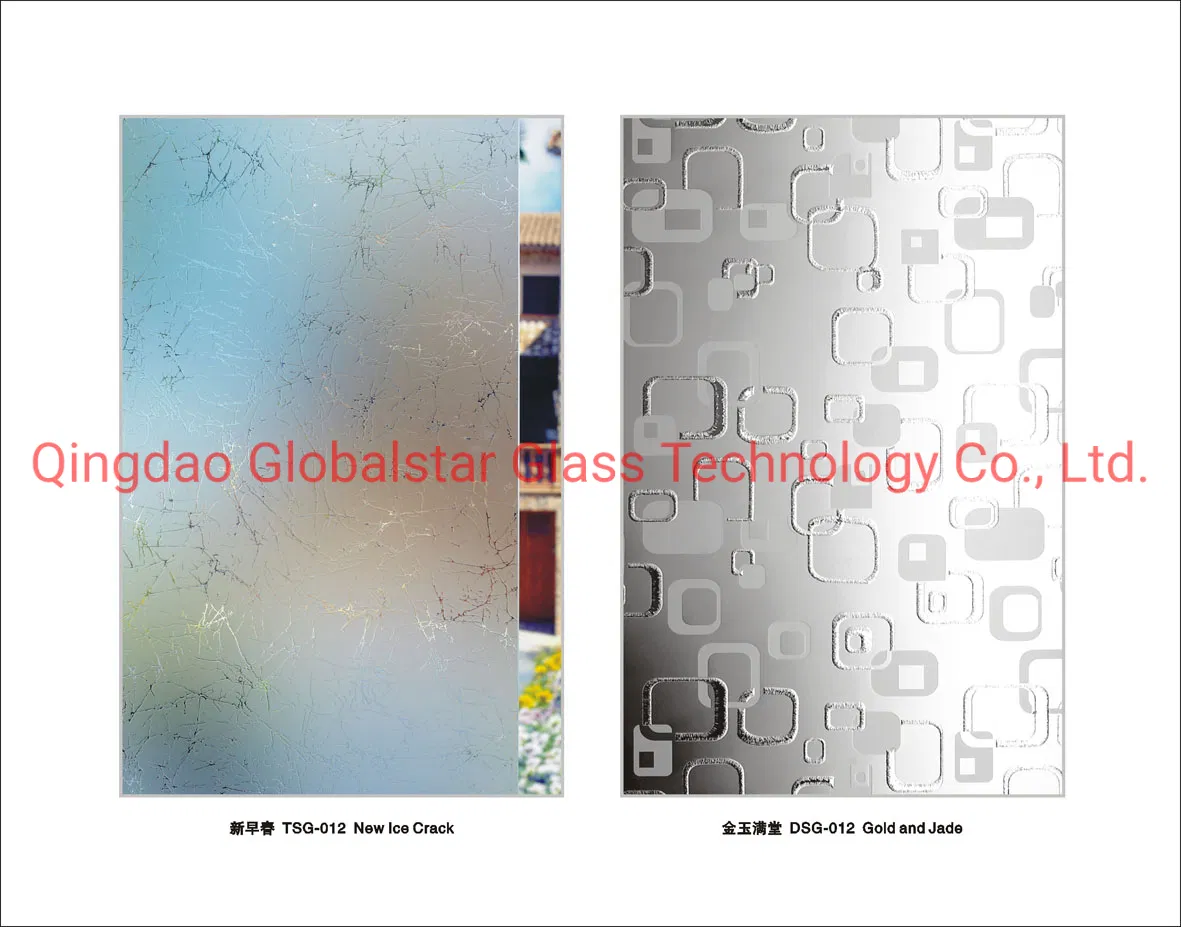 4mm 5mm 6mm Clear Acid Etched Decorative Glass/Design Glass/Art Glass/Stained Glass/Frosted Glass/Building Glass/Tinted Acid Etched Glass/Reflective Acid Etched