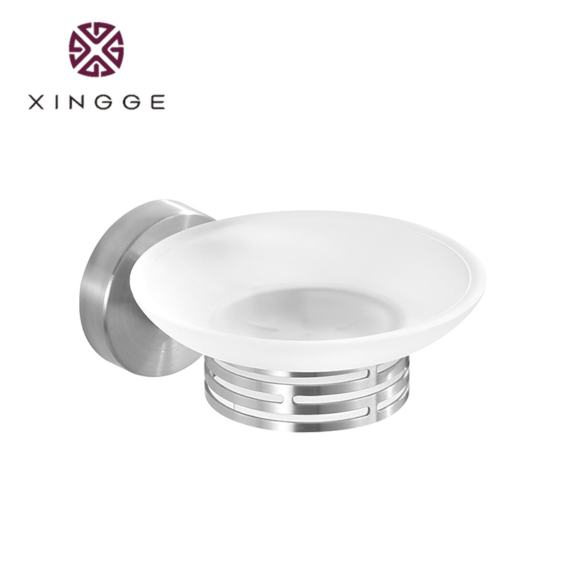 Made of China Bathroom Luxury Easy Install Wall Mounted Gold Stainless Steel Soap Dish Holder Bathroom Accessories Toothbrush Holder