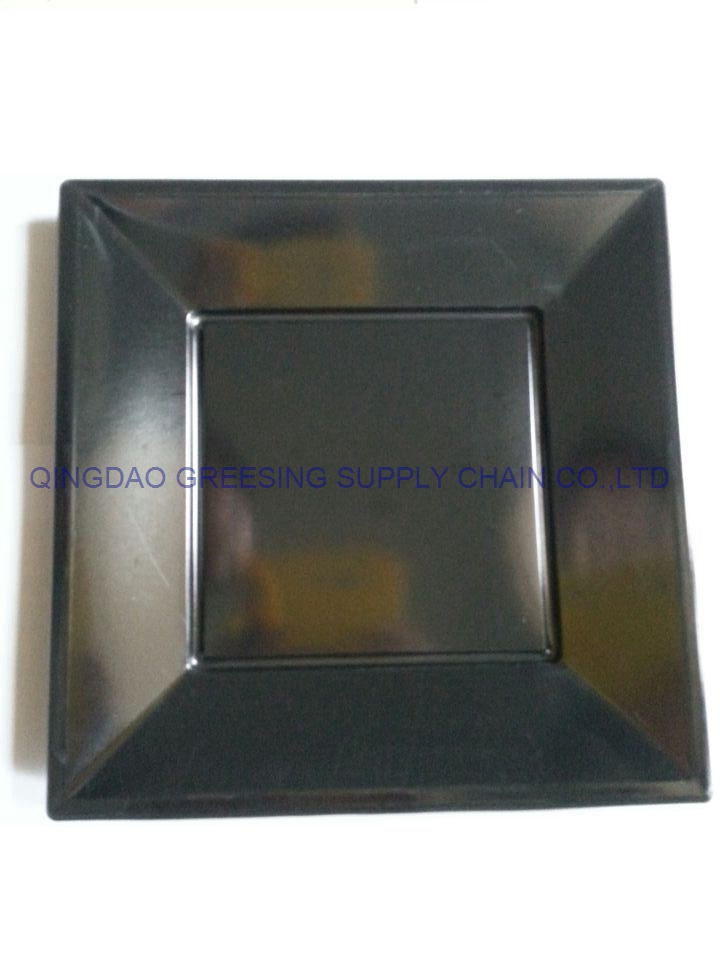 9" Disposable Plastic Tray Plastic Square Dinner Plate