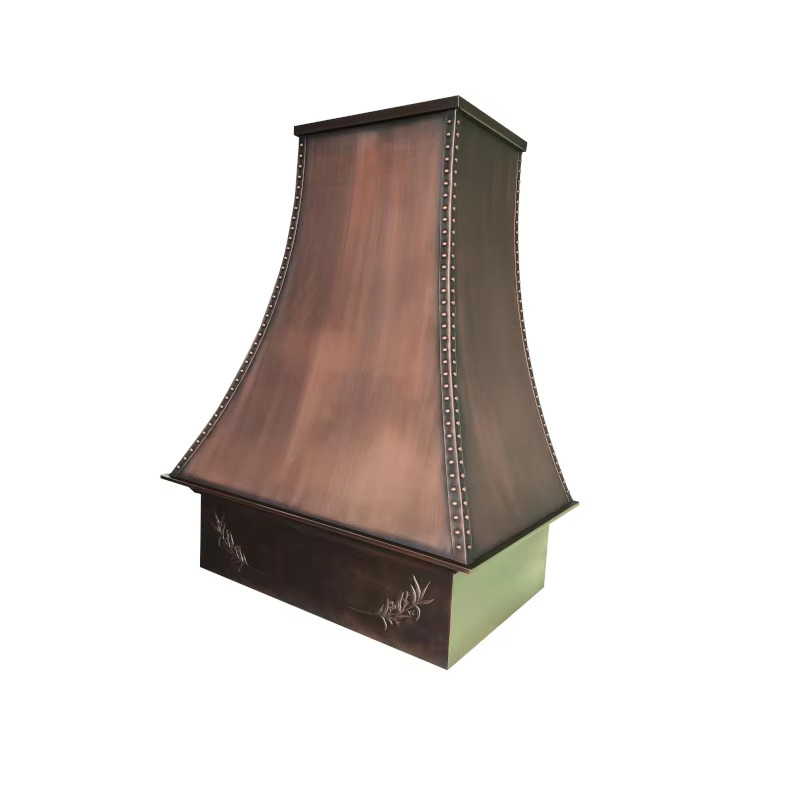 Copper Wall Mounted Range Hood Copper Kitchen Hoods Straps Traditional Luxury Customized Vent Hood Oven