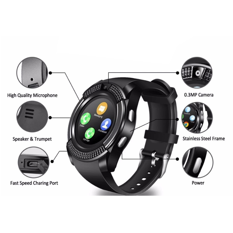 Sport V8 Smart Watch Anti-Lost Smartwatch Support SIM TF Card Smart Watches