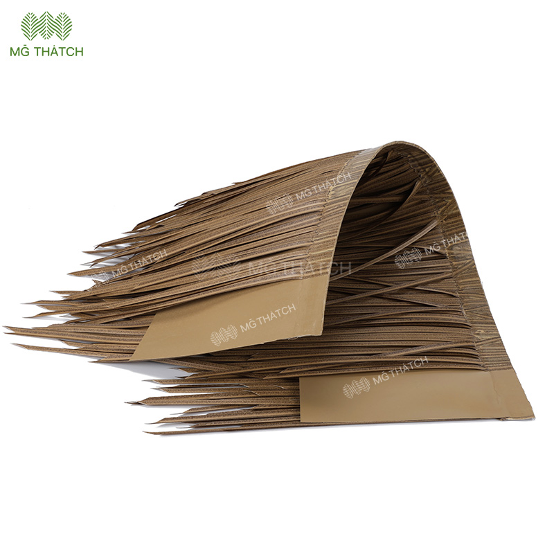 100% Waterproof Function Plastic Synthetic Thatch Roof Fake Artificial Thatched Straw Roof for Beach Bungalow Open Frame Roof